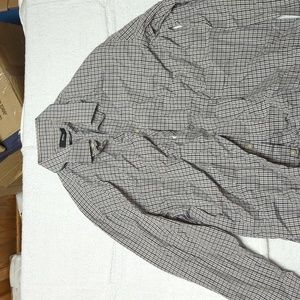 Hugo Boss Men's Grey Checkered Long Sleeve Shirt Sharp fit 16 1/2 32/33